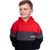 KIDS HOODY RED CHARCOAL BLACK