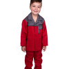 KIDS 2PCE OVERALL RED/GREY 
