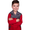 KIDS 2PCE OVERALL RED/GREY 