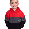 KIDS HOODY RED CHARCOAL BLACK