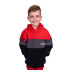 KIDS HOODY RED CHARCOAL BLACK