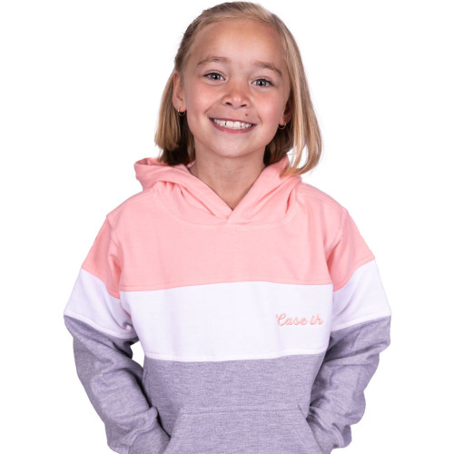 GIRLY HOODY PINK GREY WHITE