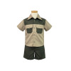 BOYS SHIRT/SHORT SET KHAKI/OLIVE