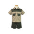 BOYS SHIRT/SHORT SET KHAKI/OLIVE