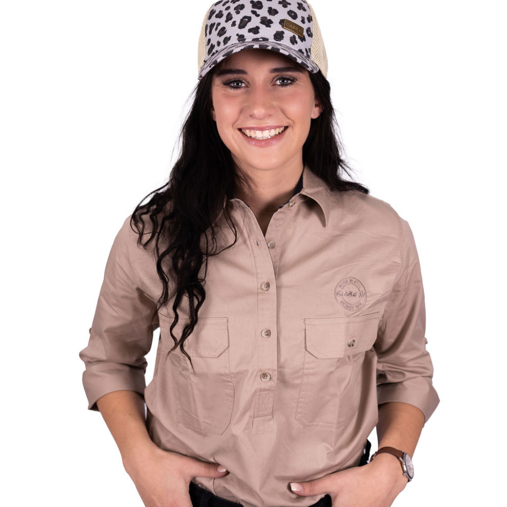 STONE KHAKI LADIES SLEEVE SHIRT 