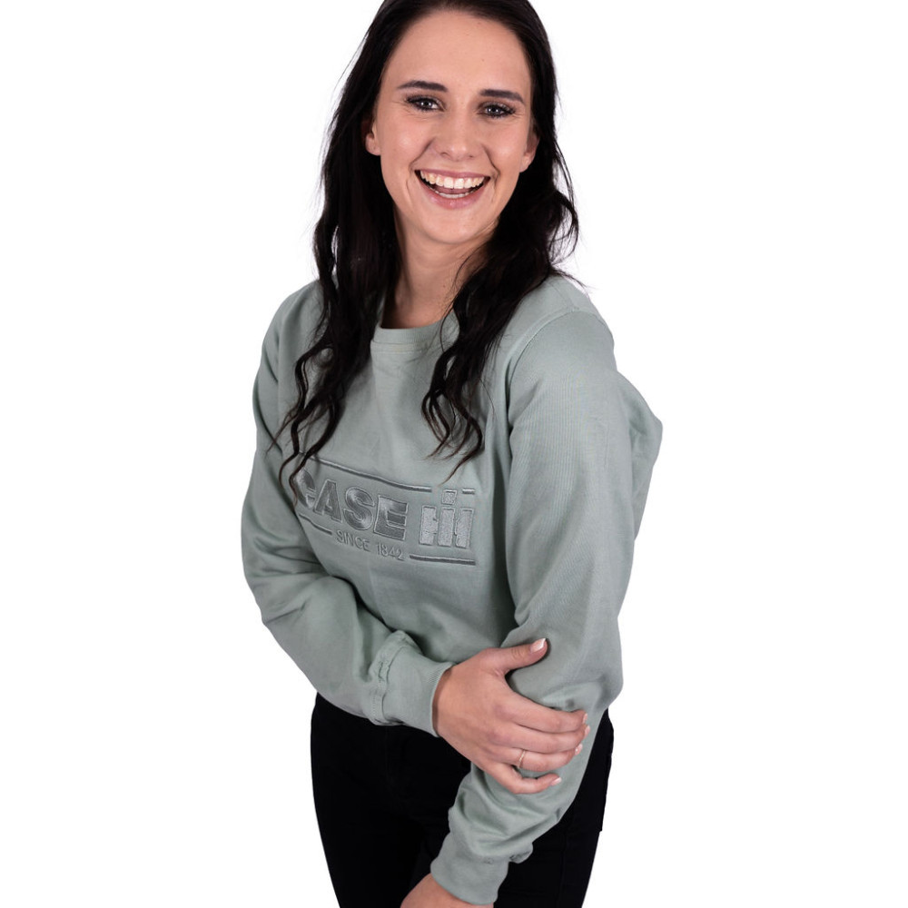 LADIES OLIVE SWEATSHIRT (EMBROIDERED)