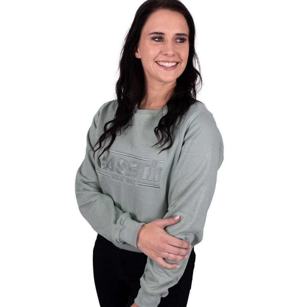 LADIES OLIVE SWEATSHIRT (EMBROIDERED)