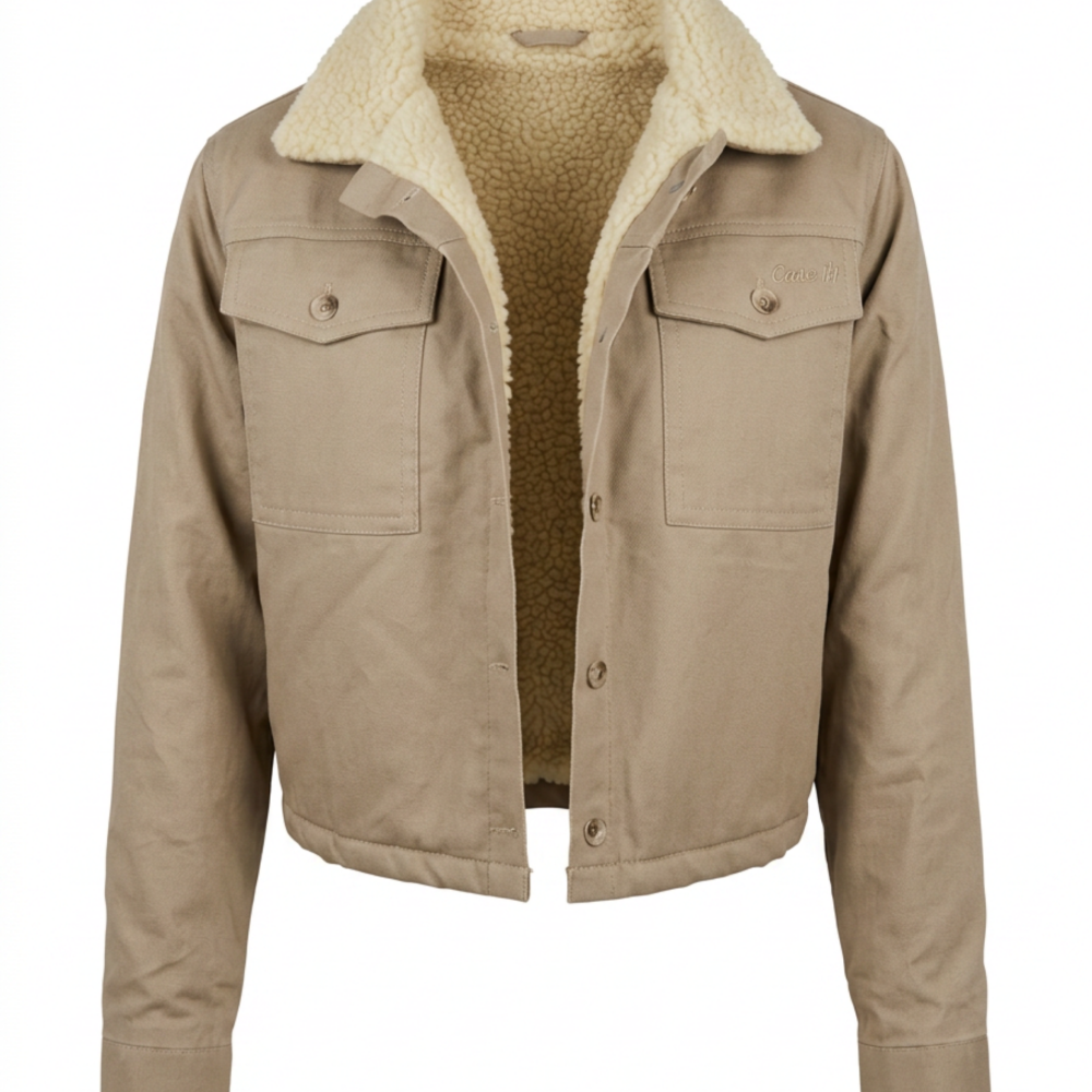 LADY CROPPED JACKET WOOL STONE