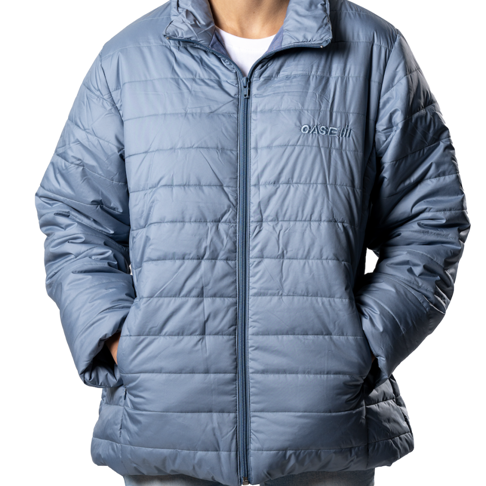 Ladies Steel Blue Puffer Jacket