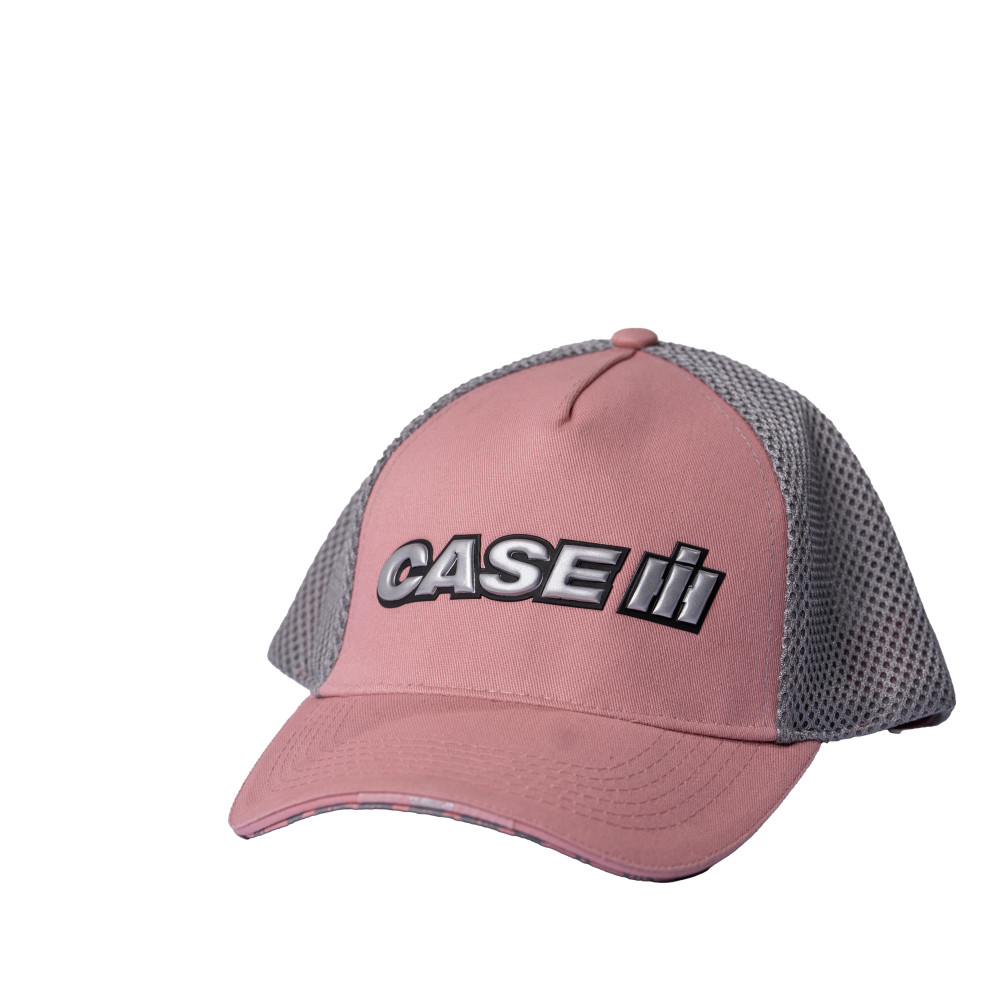 Pink and grey trucker cap