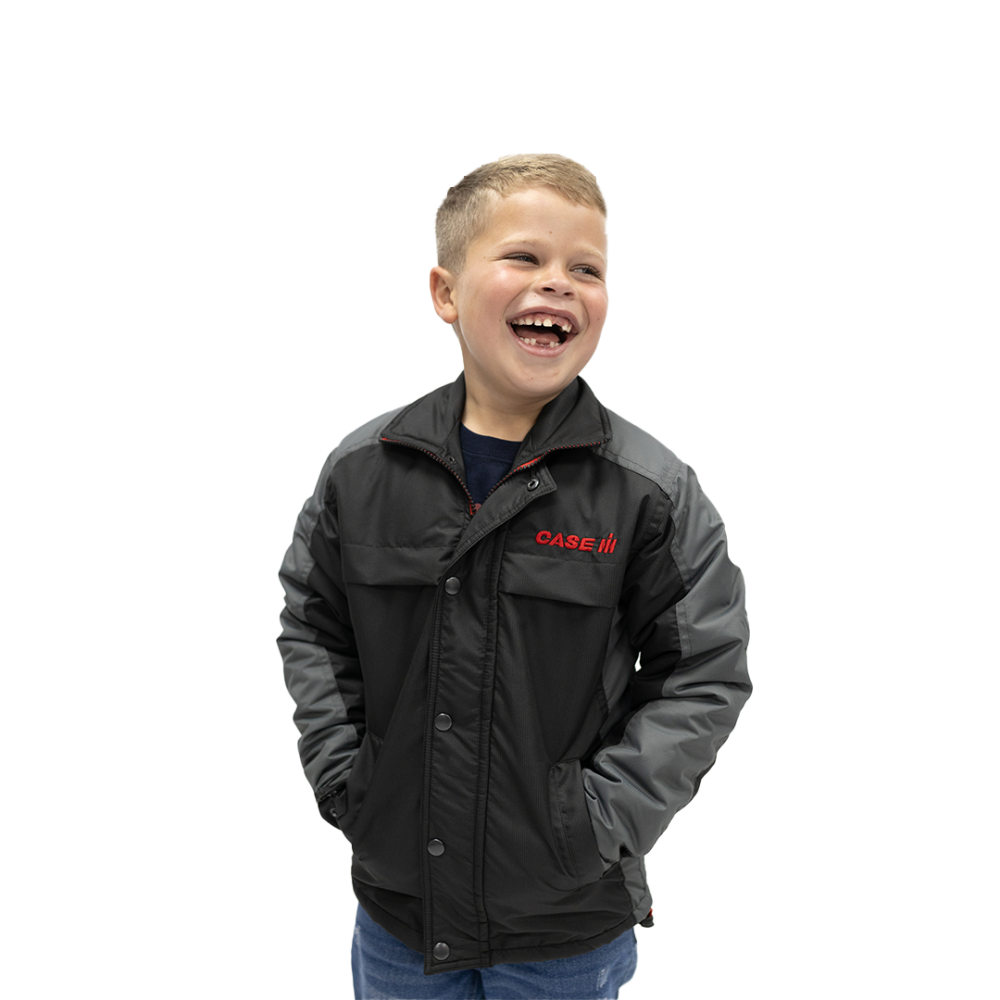 KIDDIES RIPSTOP JACKET BLACK/GREY